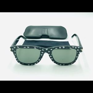 Saint Laurent Black Silver Heart Style Sunglasses